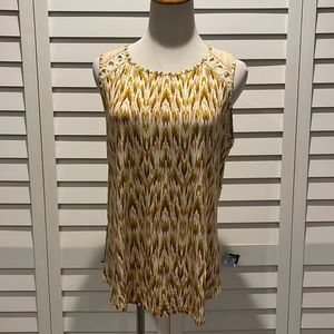 Daniel Rainn NWT Sleeveless Top with Crotchet detail in Rayon/Spandex blend.
